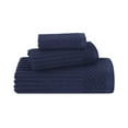 thumbnail image 2 of Superior Soho Ribbed Cotton 3-Piece Assorted Towel Set, Navy Blue, 2 of 9