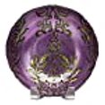thumbnail image 3 of Red Pomegranate Damask Bowl Purple Green 7.5-Inch, 3 of 3