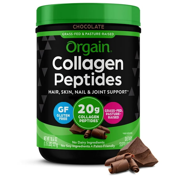 Orgain Grass Fed Pasture raised Collagen Peptides Powder -Choclate