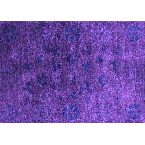 Ahgly Company Indoor Rectangle Oriental Purple Industrial Area Rugs, 2' x 4'