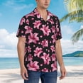 thumbnail image 5 of Daiia Lilies Flowers Hawaiian Shirt for Men Gentle Cotton Regular Short Sleeve Casual-XX-Large, 5 of 9