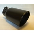 thumbnail image 2 of 4" Inlet x 6" Outlet x 12" Long Rolled Edge FLAT BLACK Diesel Exhaust Tail Pipe Tip (Bolt On), 2 of 2