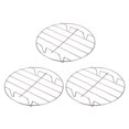 thumbnail image 1 of Uxcell 3pcs Round Cooking Rack 7.9" Dia Stainless Steel 1.2" Tall for Cooking, Silver Tone, 1 of 6