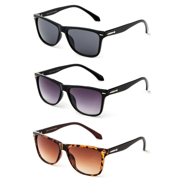 3 Pairs Designer Inspired Retro Fashion Sunglasses Lightweigh Frame Simple Classic style for Men