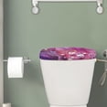 thumbnail image 2 of Renewold Marble Butterfly Daisy Print Toilet Tank Lid Cover for Bathroom Decor, Universal Toilet Tank Dust Cover Replacement with Stretch Band, Washable, Purple, 2 of 6