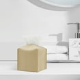 thumbnail image 3 of Square Tissue Box Cover PU Leather Decorative Organizer with Bottom Belt Modern Design for Bathroom Vanity Countertop Office Desk Night Stand Living Room Car and Home Decor Storage Solution, 3 of 3