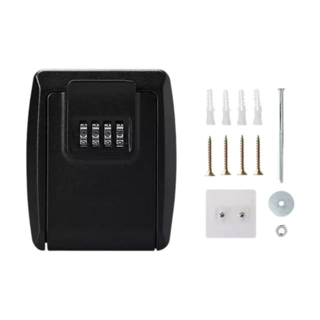 Caja de seguridad con llave Zulema antiespías portátil para montar en la pared Negro