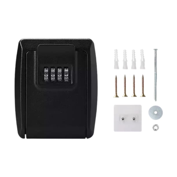 Caja de seguridad con llave Zulema antiespías portátil para montar en la pared Negro