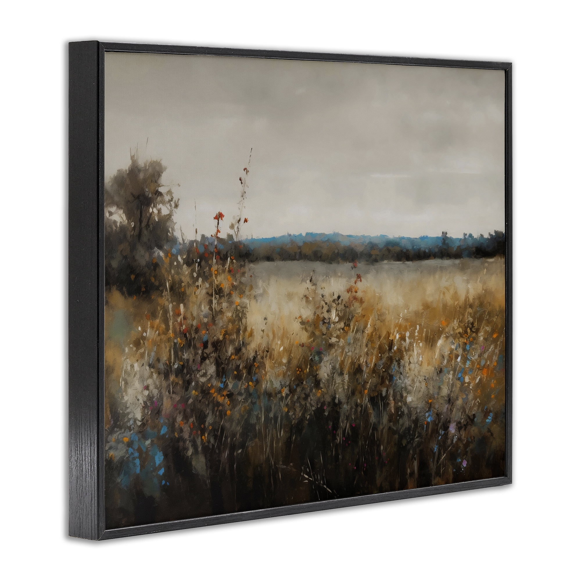 Stupell Industries Abstract Grunge Meadow Black Framed Giclee Art, design by Creative Studio