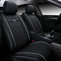 Tuqiang Car Seat Covers Leather for Chevrolet for Equinox 2005-Present Premium 5-Seat Car Seat Covers Waterproof Full Set Black and White