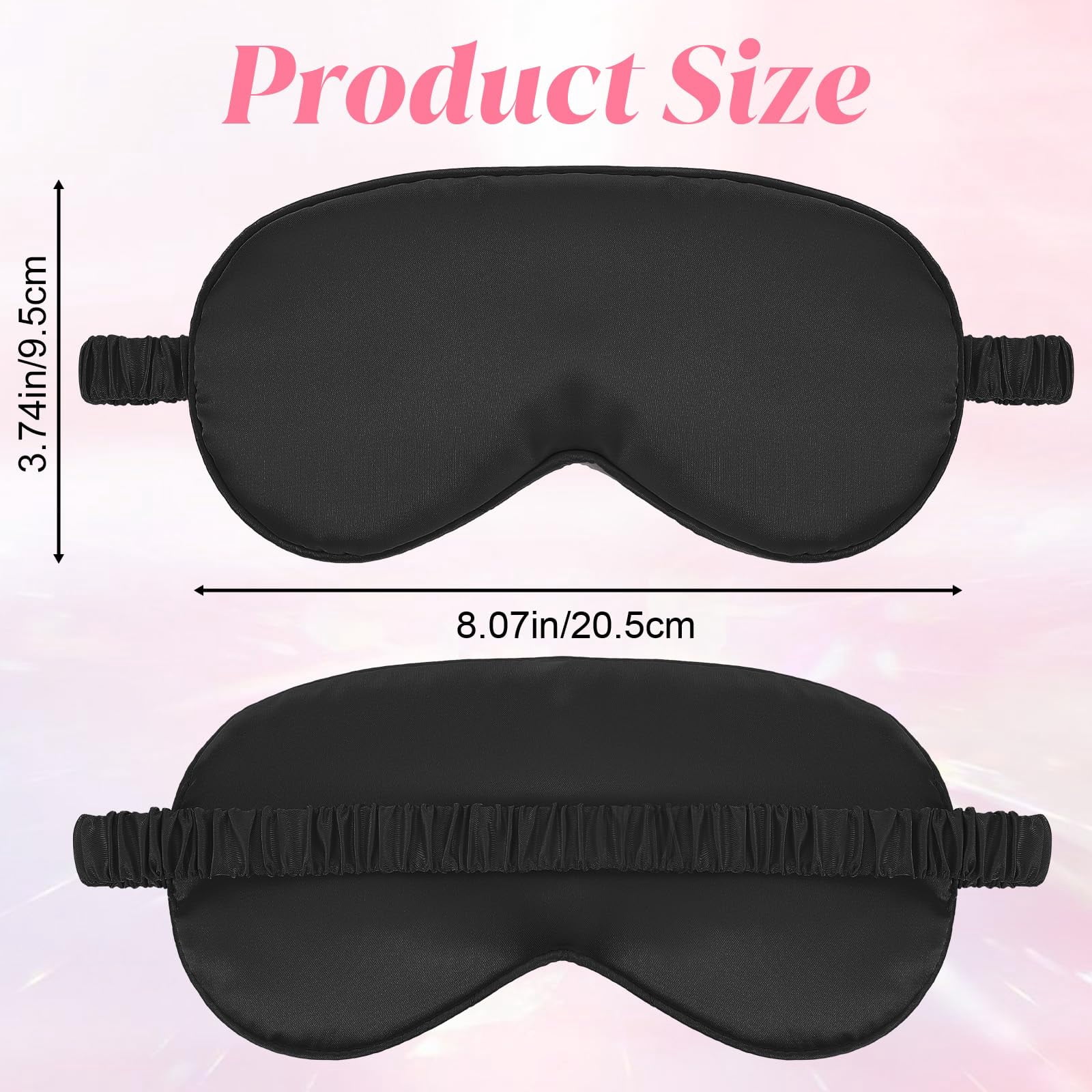 Silk Sleep Eye Mask 4 Pack Mulberry Silk Sleep Mask Eye Cover Blindfold with Elastic Strap Cute Satin Soft Eyeshade Masks for Women Night Sleeping Travel Nap (Pink) (White)