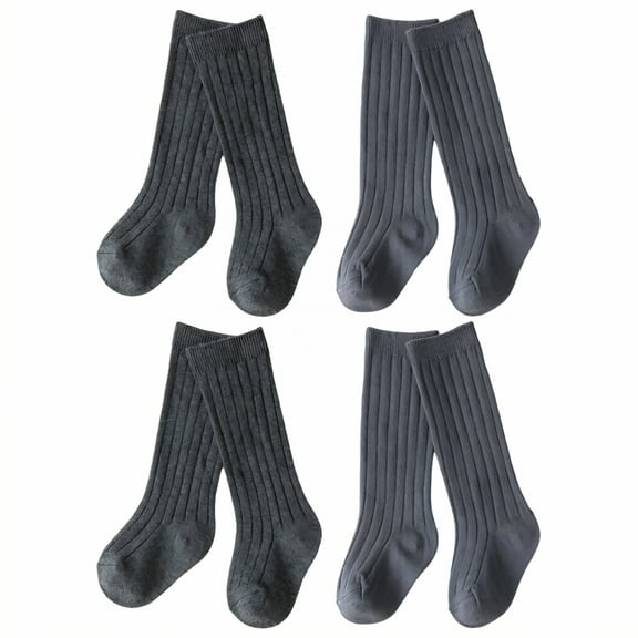 TELOLY 4Pairs Kids Socks,0-6 Months Girl Socks,Kids Ribbed Socks Tube Socks,Style1