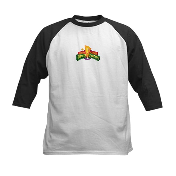 CafePress - Classic Power Rangers Logo Kids Baseball T Shirt - Kids Cotton Baseball Jersey, 3/4 Sleeve Shirt