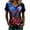 Dark Blue, variant on Women's American 250th Anniversary V Neck Sparkling Print T-Shirt Women Patriotic Flag Rose Printed Tops American 1776-2026 250th Birthday Trendy Streetwear Tops