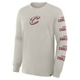thumbnail image 4 of Men's Fanatics Cream Cleveland Cavaliers Crossover Collection Ball Screen Action Premium Long Sleeve T-Shirt, 4 of 5