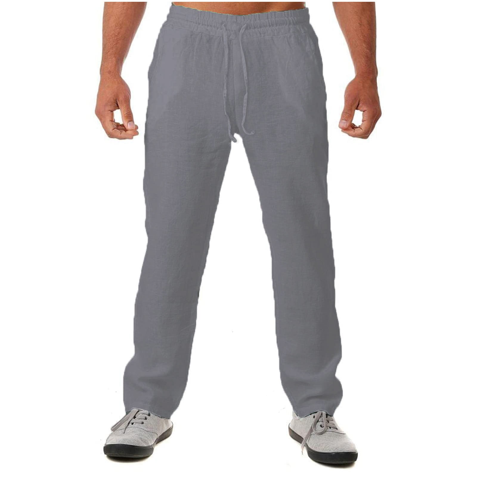 Stamzod 60% Cotton And 40% Linen Pants For Mens Casual Pants Drastring ...