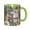 Green, variant on Wildflower Floral Coffee Mug Fun Custom Ceramic Mugs 11oz Black