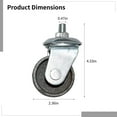 thumbnail image 4 of 2 Pcs Floor Jack Replacement Parts, 3 Ton Double Pump Caster Wheels, 12mm Threaded Swivel Casters with Reinforced Guide Wheels for Floor Jacks, Includes 2 Caster Wheels, 4 of 5
