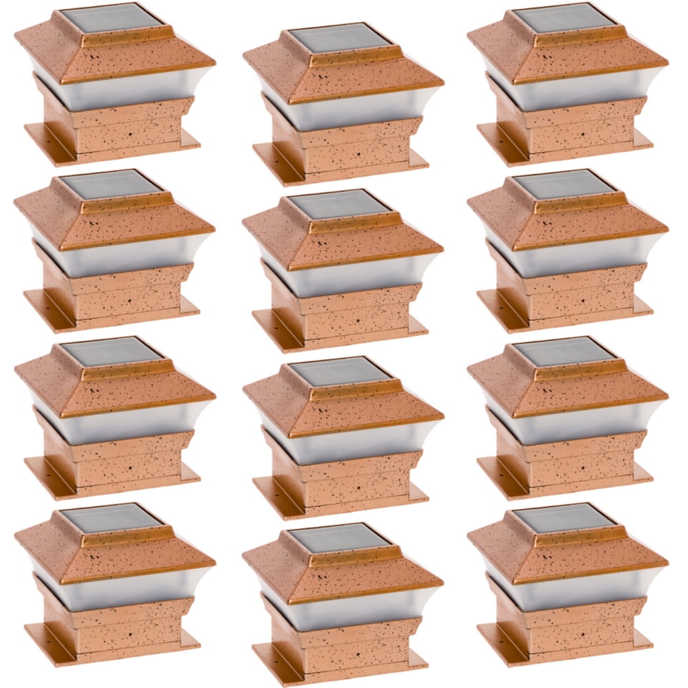 GreenLighting Copper Solar Outdoor Garden Patio 4x4 LED Post Cap Light