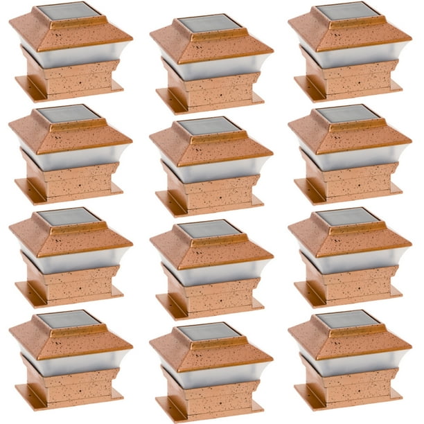 GreenLighting Copper Solar Outdoor Garden Patio 4x4 LED Post Cap Light