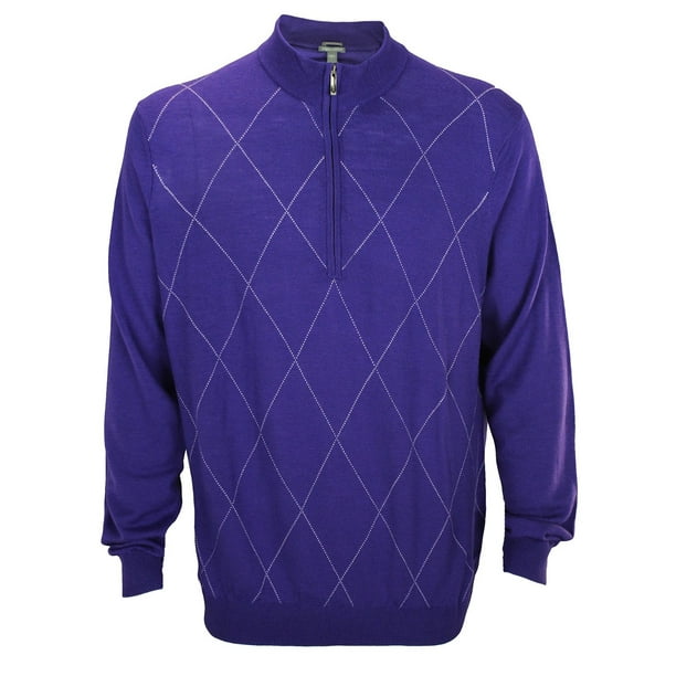 Ashworth Ashworth Men's Diamond Merino Wool Half Zip Pullover Golf