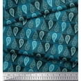 thumbnail image 2 of Soimoi Blue Rayon Fabric Paisley Geometric Printed Fabric 1 Yard 42 Inch Wide, 2 of 3