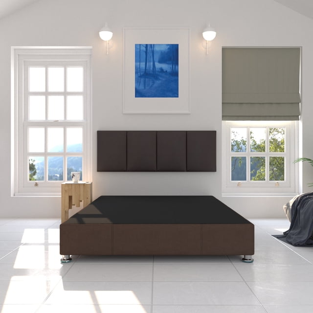 Box King Size Chocolate + Cabecera Minimalista Dormez Elegance