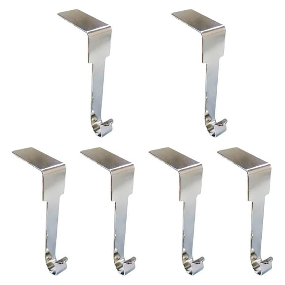 S SERENABLE 6Pcs Christmas Stockings Holder Hanger, Fireplace Stocking Hanger, Non Slip Metal Xmas Decoration Stocking Holders for Mantle Silver