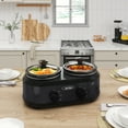 SUNVIVI Small Double Slow Cooker, 2 Pot 1.25 Quart Oval Crock Food