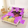thumbnail image 2 of Castle Fairy Black Cute Anime Girl Bed Sheets 4-Piece,Dreamy Princess Print Full Size Sheets,Purple Pink,1 Fitted Sheet, 1 Flat Sheet and 2 Pillowcases, 2 of 6