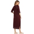 thumbnail image 3 of Eternatastic Womens Zipper Robe Half Sleeves Loungewear Dress Full Length Sleepwear Pockets Housecoat Nightgown Long Bathrobe, 3 of 7
