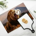thumbnail image 4 of BaHomeck placemats Set of 4 rectangle Linen Cotton Placemats for Dining Table Washable Heat Resistant,18*12inch,Majestic Lion Roaring In The Savannah With Mount Kilimanjaro, 4 of 4