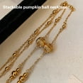 thumbnail image 3 of KCAHPAN Stylish Gold Plated Necklace Jewelry Stylish Sweater Necklace Adornment with Vintage Pumpkin Beads for Trendsetters, 3 of 9