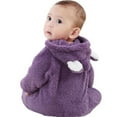 thumbnail image 3 of Orchip Newborn Baby Jumpsuit Hoodies 0-3 Months,Fleece Romper Button Coat Infant Bodysuit, 3 of 6