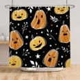 thumbnail image 4 of Tchckioa Halloween Pumpkins Shower Curtain,72x72 Inch Waterproof Hooks Bath Curtain for Bathroom, 4 of 6
