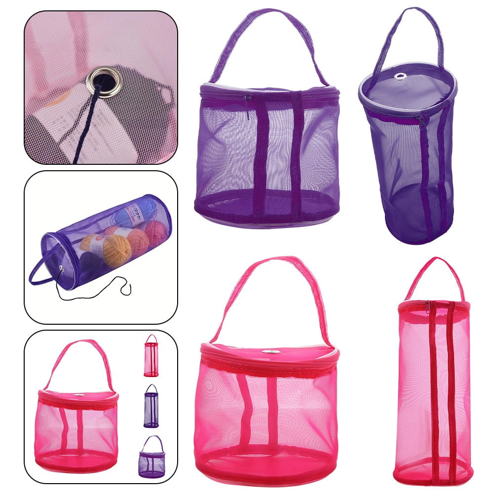 linyes Knitting Needles Yarn Tote Organizer Knitting Yarn Round Crochet Bag DIY Craft Woolen Storage Basket Sewing Tool Accessories
