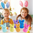 thumbnail image 4 of Decorr 1Pc 5.9-inches Easter Bunny Plush Toys, Cute Easter Bunny Stuffed Animals, Easter Party Favors Gift for Girls Boys(Purple), 4 of 7