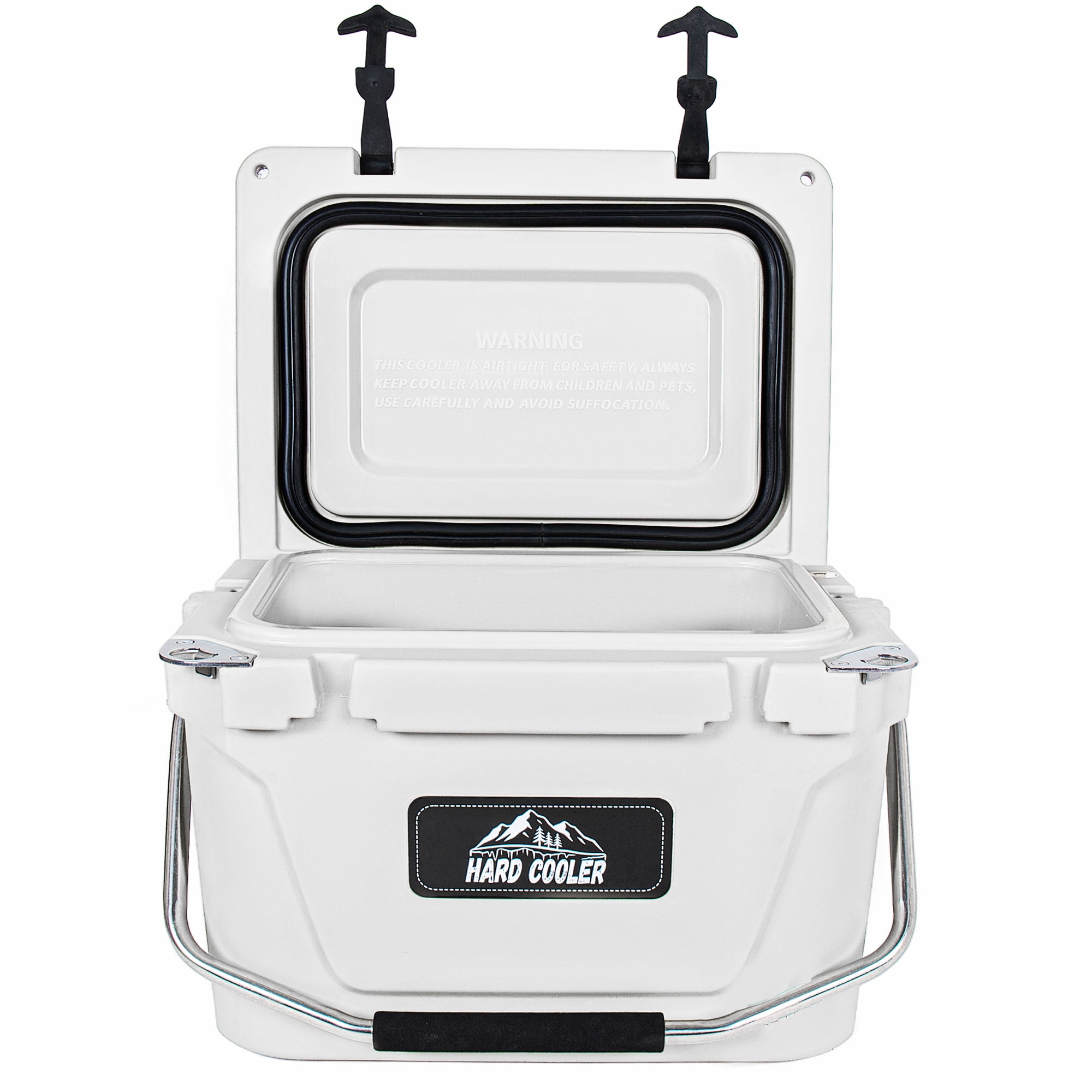 JXXRZ 20QT Hard Cooler Ice Chest, 5-Day Ice Retention, Heavy Duty Insulated Cooler for Camping, Work, Beach, White