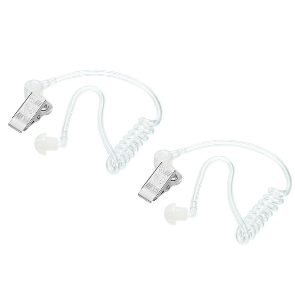 Uxcell Ear Piece Headset Earpiece Agent Secret Earpiece Costume Prop, Acoustic Tube for 2Way Radio Audio Headsets 2Pack