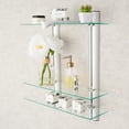 Danya B. 3-Tier Adjustable Glass Bathroom Shelf on Aluminum Bars ...
