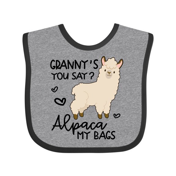 Inktastic Granny's You Say Alpaca My Bags Boys or Girls Baby Bib