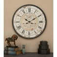thumbnail image 3 of DecMode 32" Brown Wooden Star Distressed Vintage Style Wall Clock with Black Typography and Roman Numerals, 3 of 15