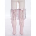 thumbnail image 4 of TTAO Girl's Sparkling Tassels Knee High Socks 1 Pair Dance Accessories 3-12T Ruffle Overknee Stockings Pink 3-12, 4 of 6