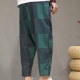thumbnail image 4 of Pants for Men Men's Drawstring Elastic Waist Solid Color Casual Nationality Length Pants, 4 of 7