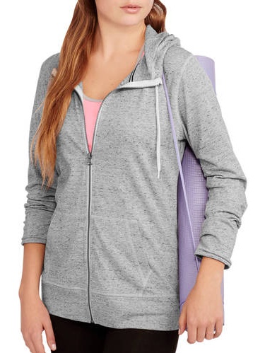danskin now women's full zip vintage hoodie