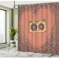 thumbnail image 5 of Ambesonne Vintage Shower Curtain, Retro Cassette Music, 69"Wx75"L, Orange Brown, 5 of 5