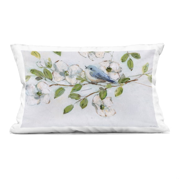Stupell Industries Bluebird on Dogwood Branch Design by Sally Swatland Throw Pillow
