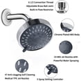 thumbnail image 5 of Shower  High  Rain Fixed Showerhead 5-Setting with Adjustable  Swivel Ball Joint - Relaxed Shower Experience Even at Low Water  &, 5 of 7