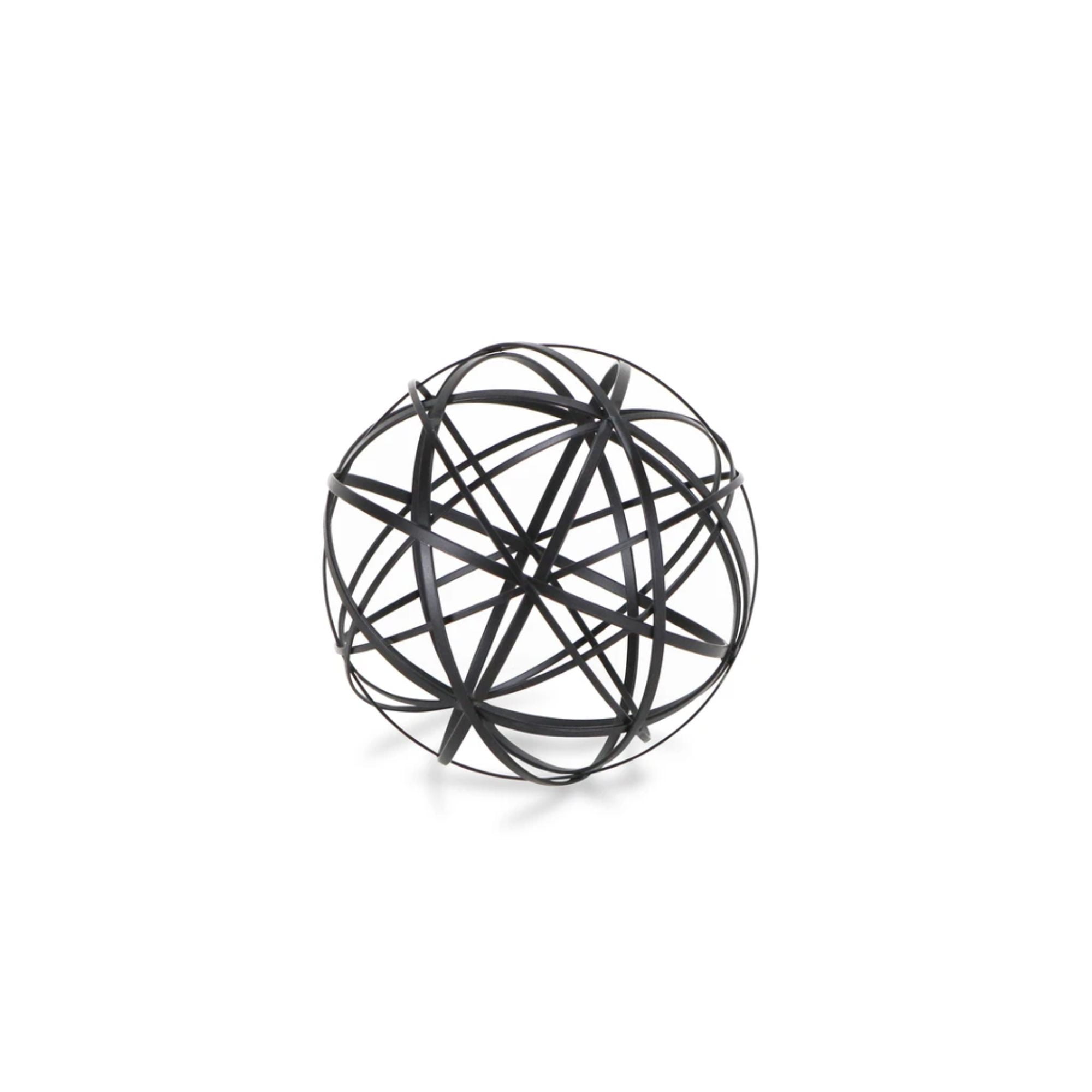 6.5" Black Handcrafted Metal Wire Decorative Ball