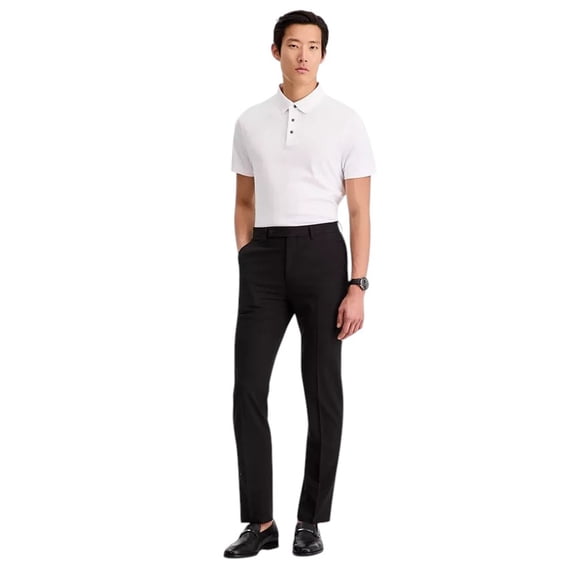 Calvin Klein Mens Slim fit Dress Pants 34 / 30 Black Solid Stretch